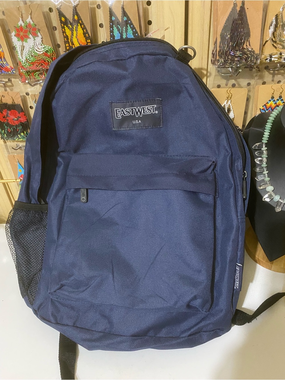 Navy Backpack with Front Organizer Pocket